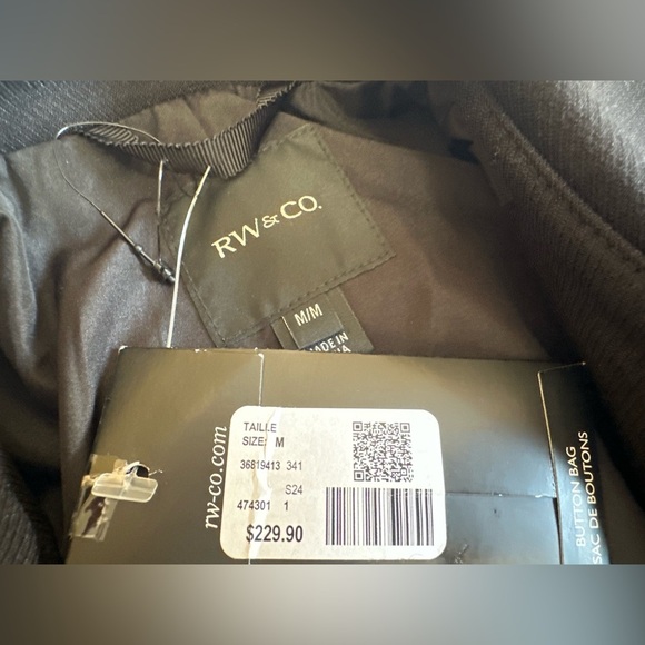 New Women’s RW&CO. Size Medium Black Coat - Picture 3 of 4